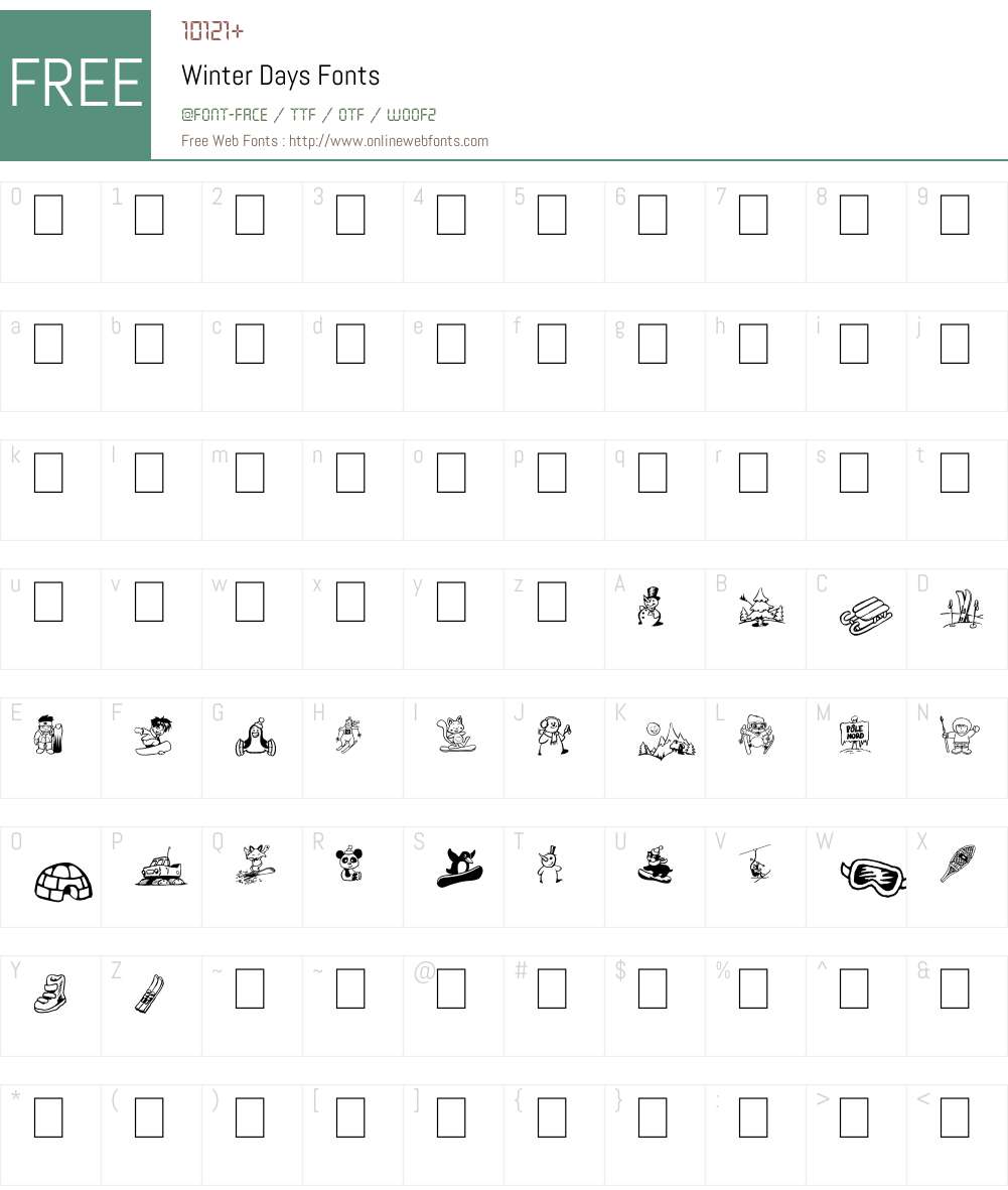 Winter Days Font Screenshots