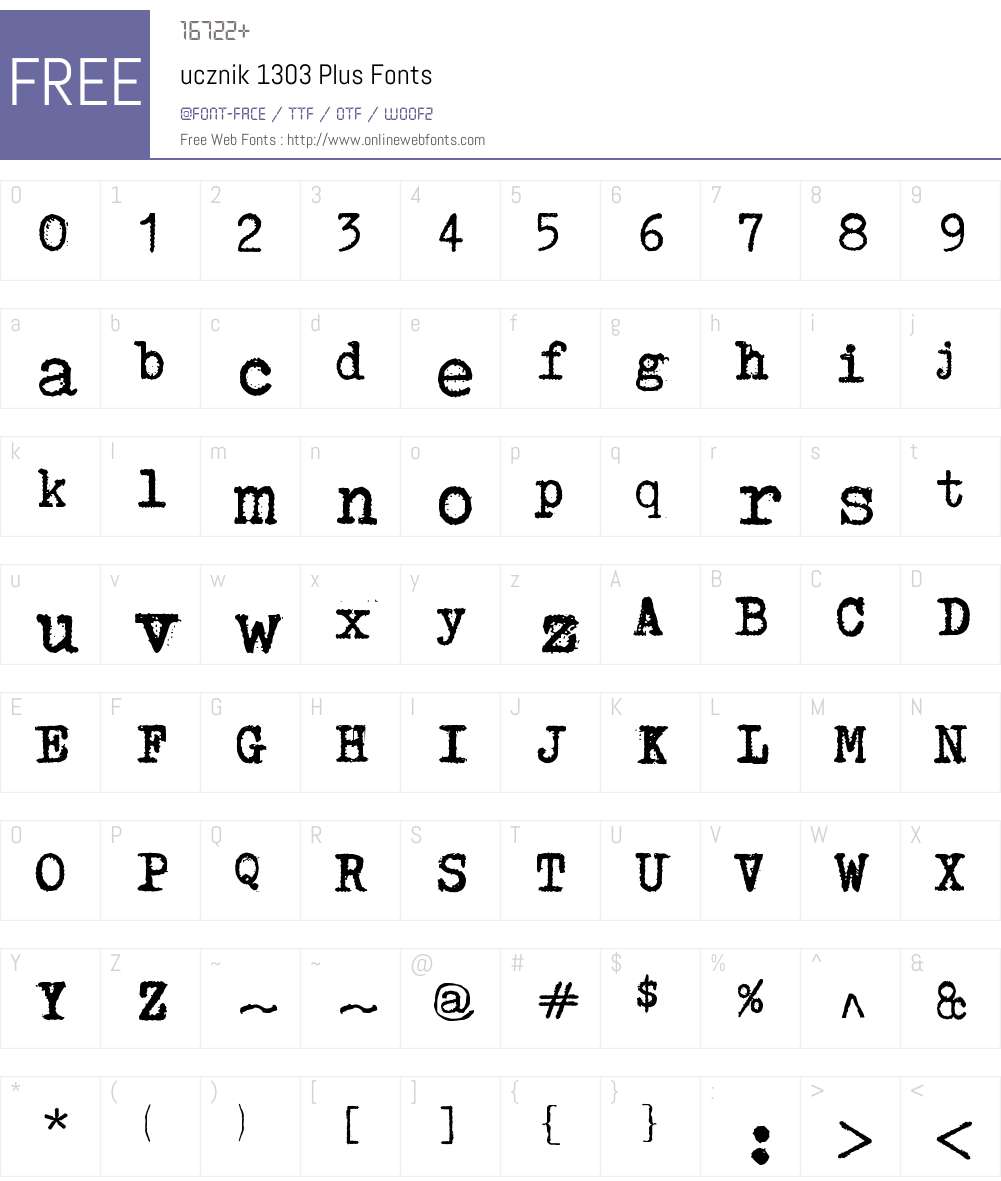 ucznik 1303 Plus Font Screenshots