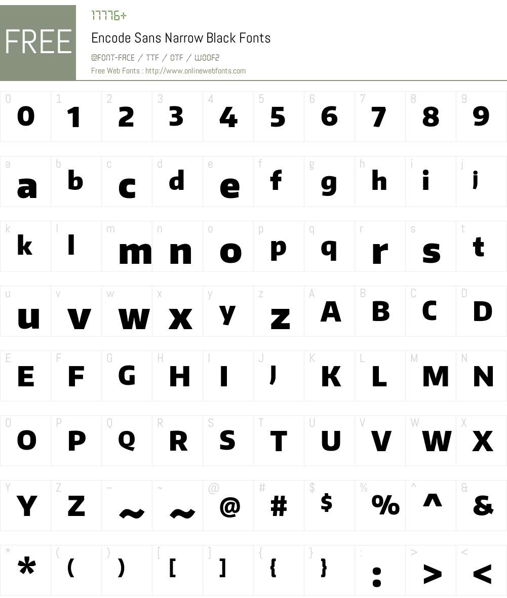 Encode Sans Narrow Font Screenshots