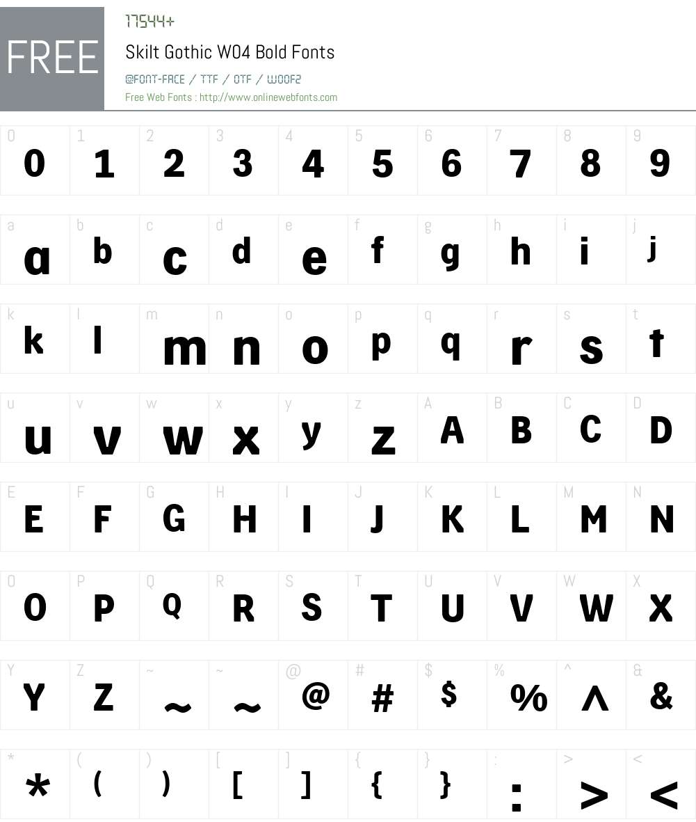 Skilt Gothic Font Screenshots