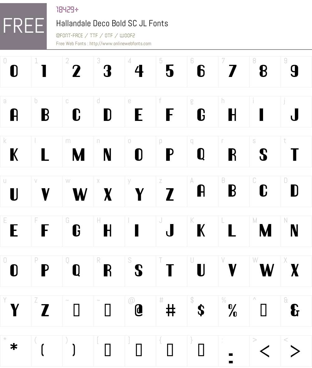 Hallandale Deco Bold SC JL Font Screenshots