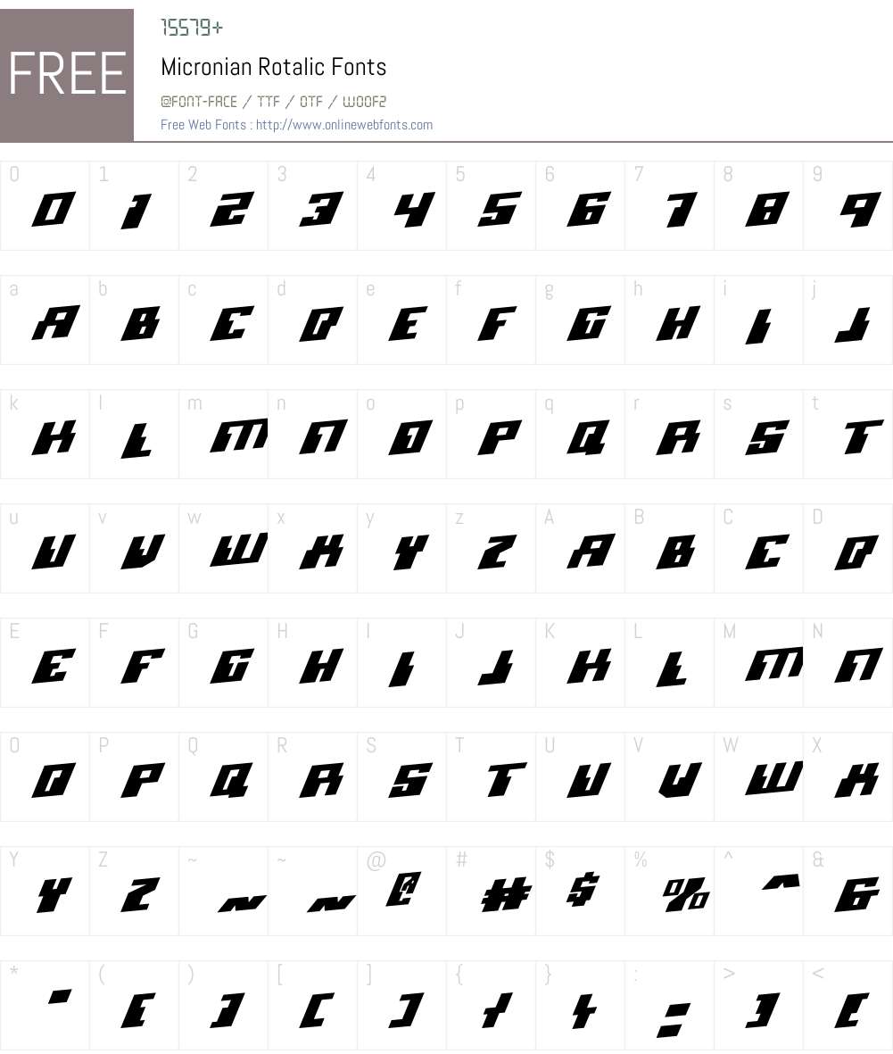 Micronian Rotalic Font Screenshots