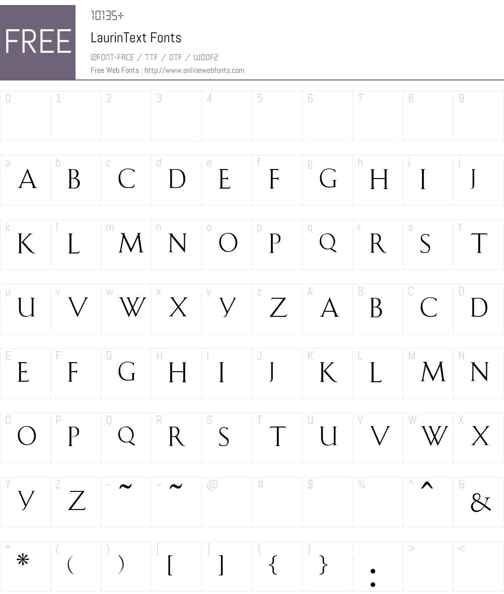 LaurinText Font Screenshots