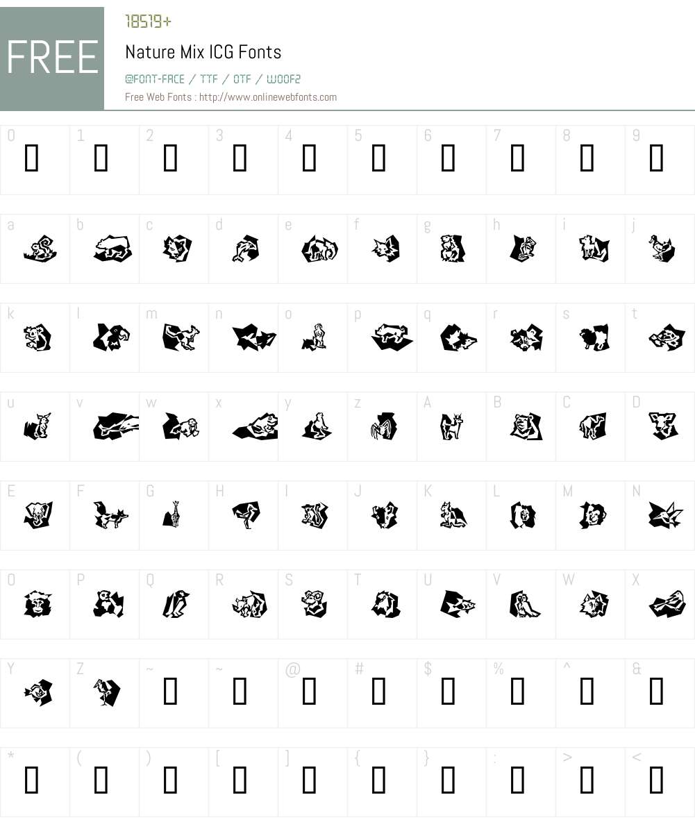 Nature Mix ICG Font Screenshots