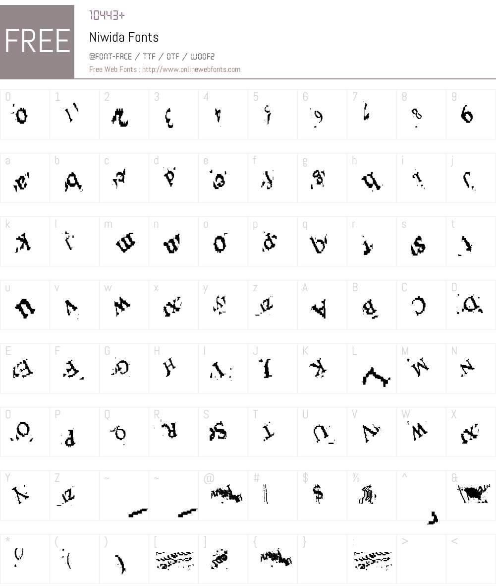 Niwida Font Screenshots