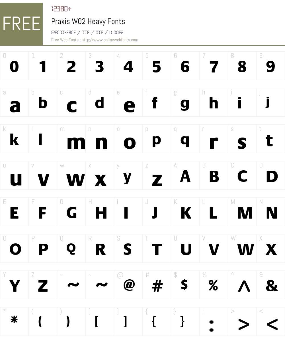 Praxis Font Screenshots