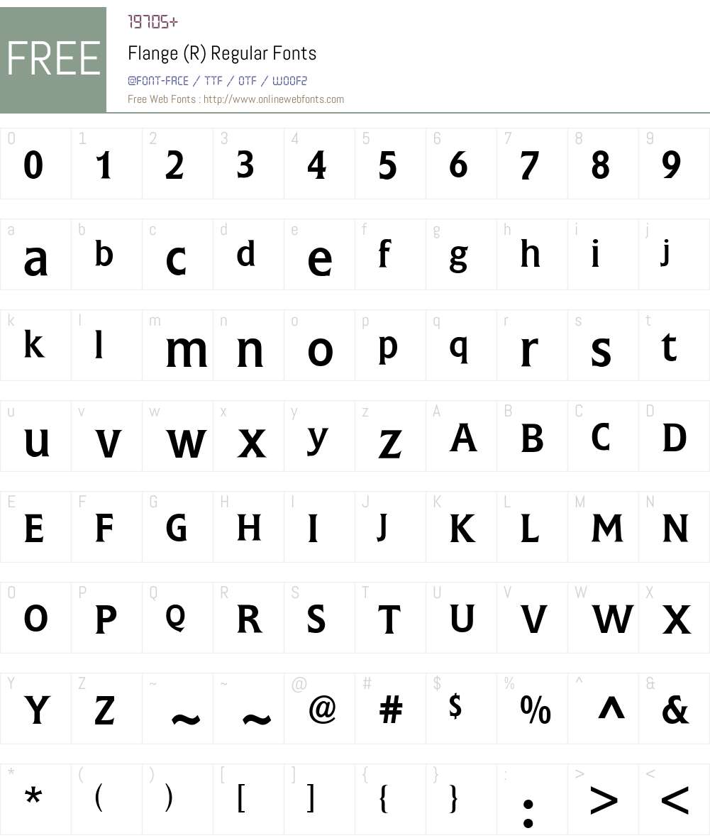 Flange BQ Font Screenshots