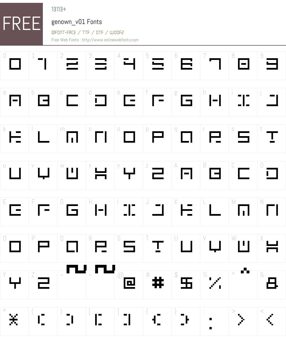 genown_v01 Font Screenshots