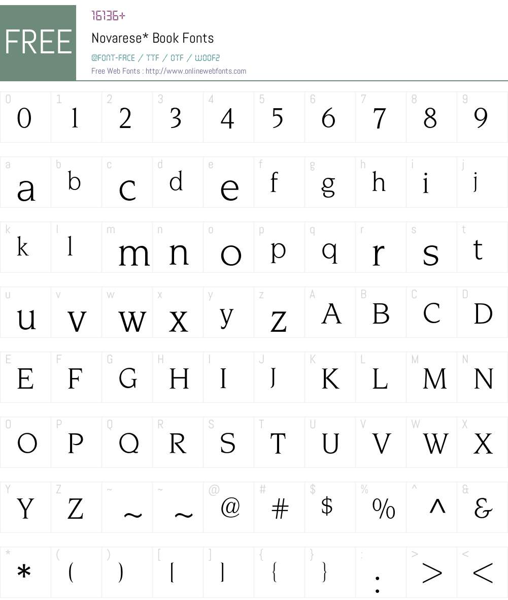 Novarese BQ Font Screenshots