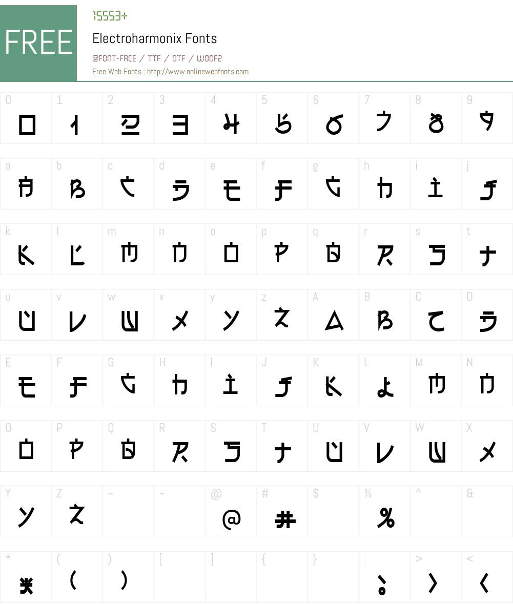 Electroharmonix Font Screenshots