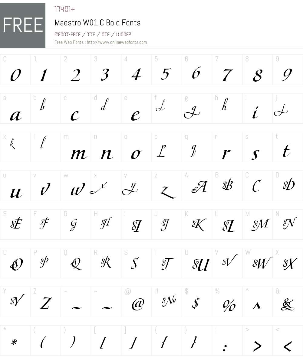MaestroW01-CBold Font Screenshots