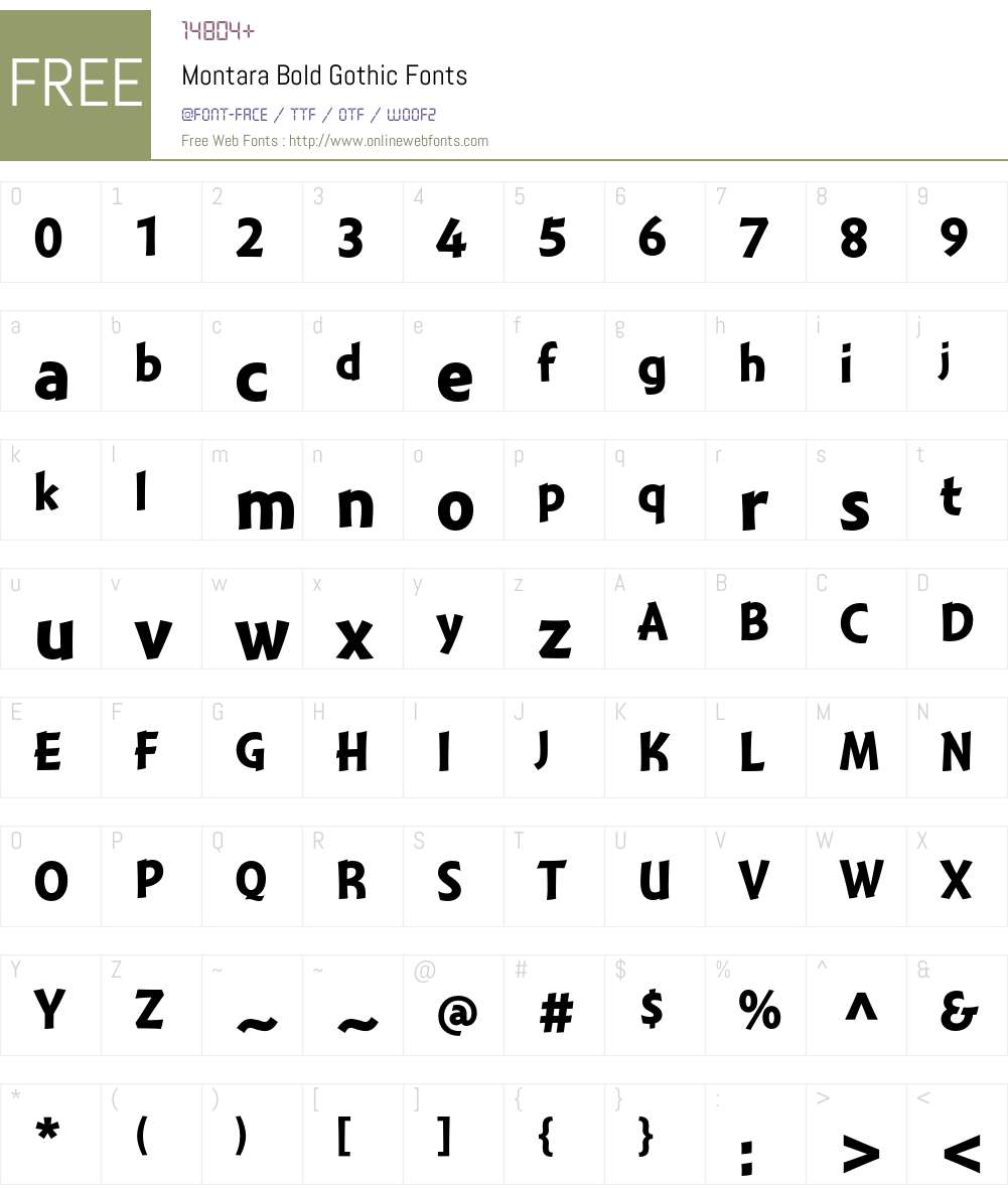 Montara Font Screenshots