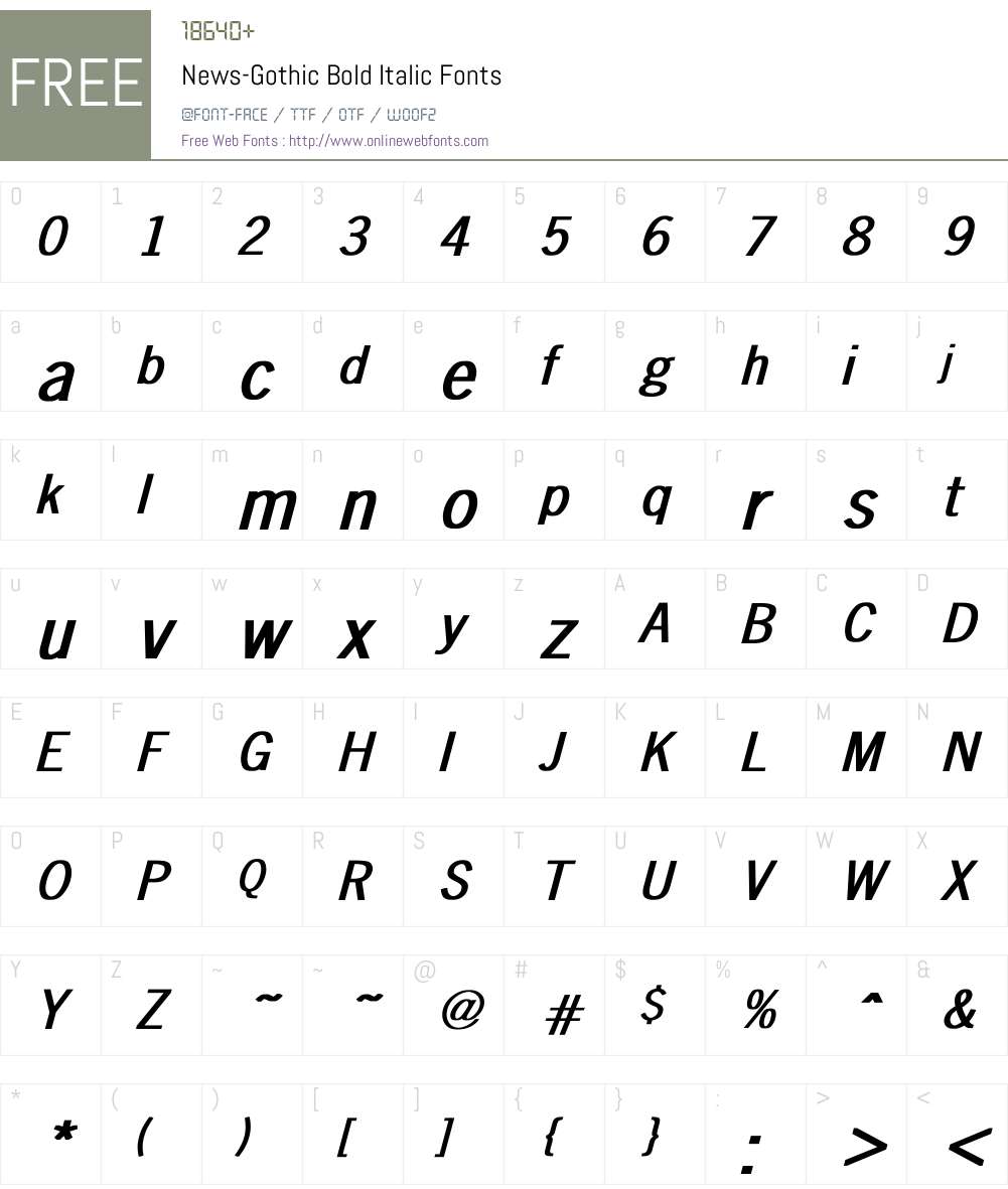 News-Gothic Font Screenshots