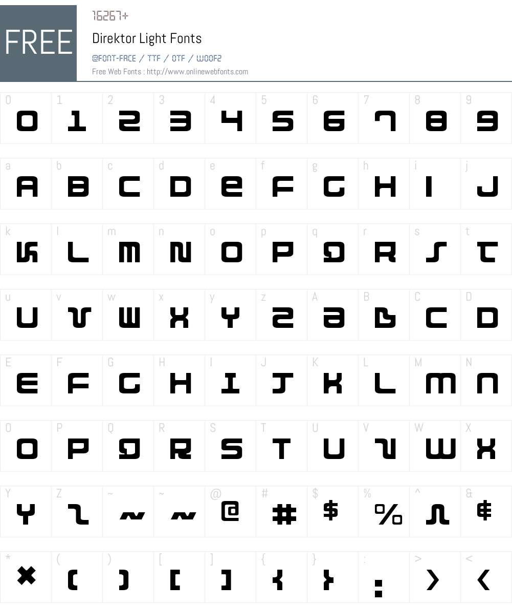 Direktor Light Font Screenshots