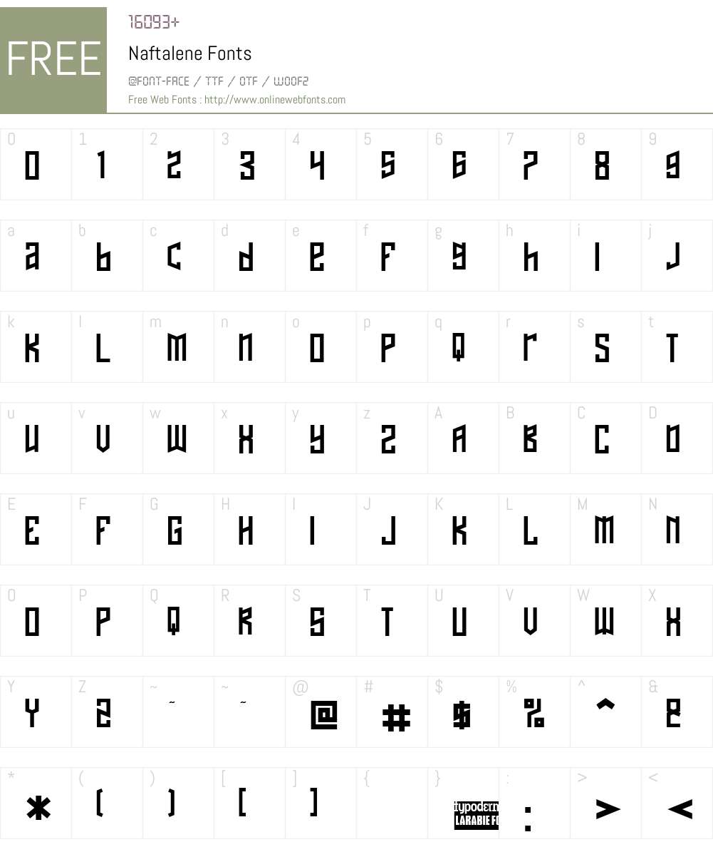 Naftalene Font Screenshots