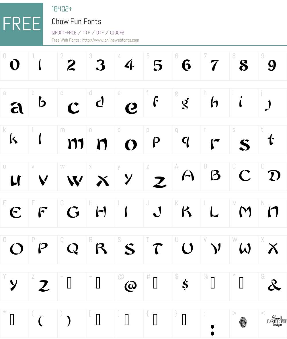 Chow Fun Font Screenshots