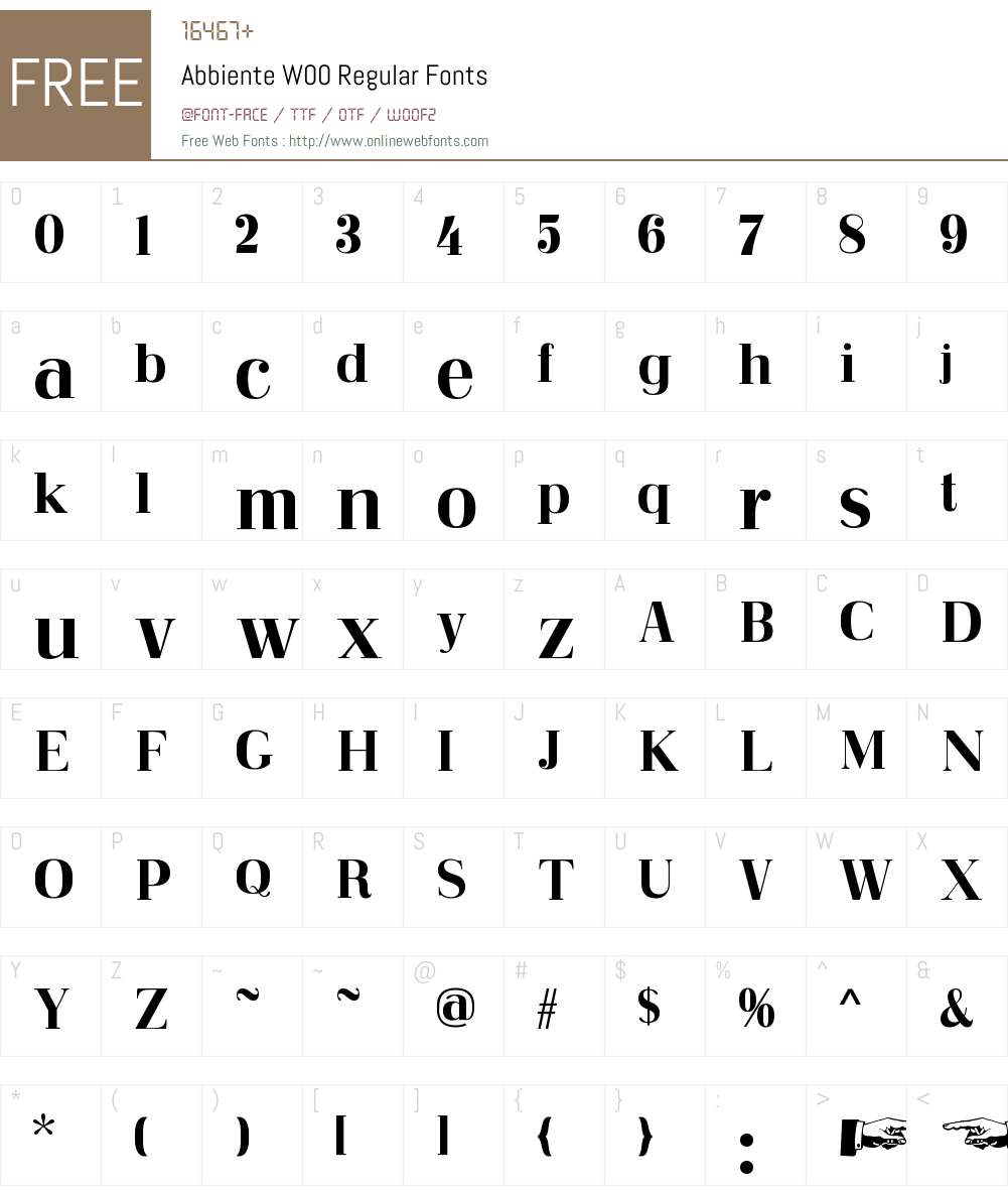 AbbienteW00-Regular Font Screenshots