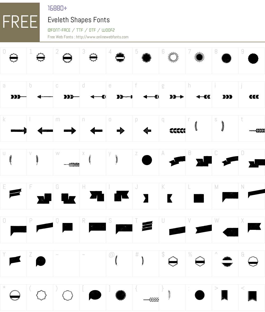 Eveleth Shapes 1.000 Fonts Free Download