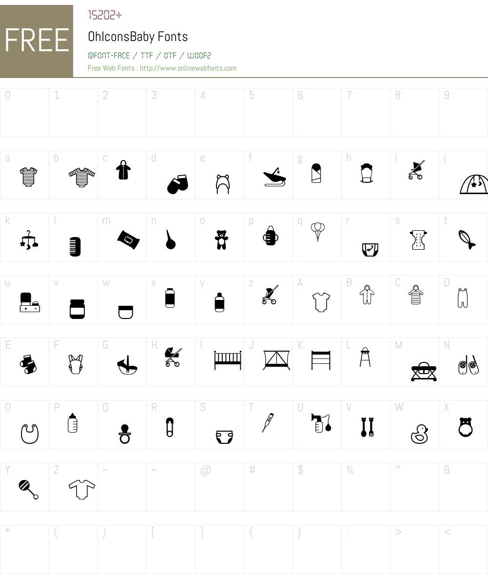 OhIconsBaby Font Screenshots