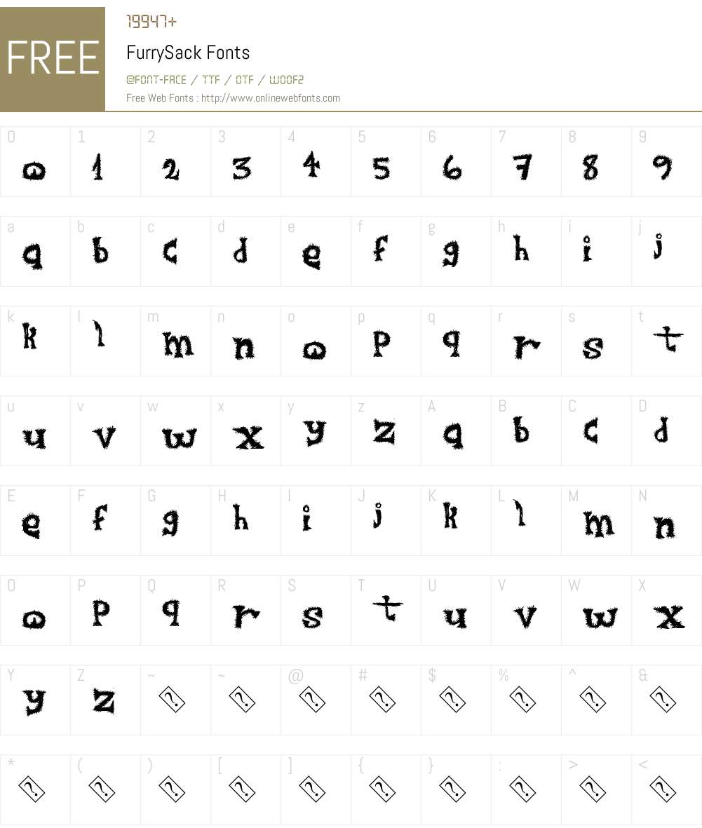 FurrySack Font Screenshots