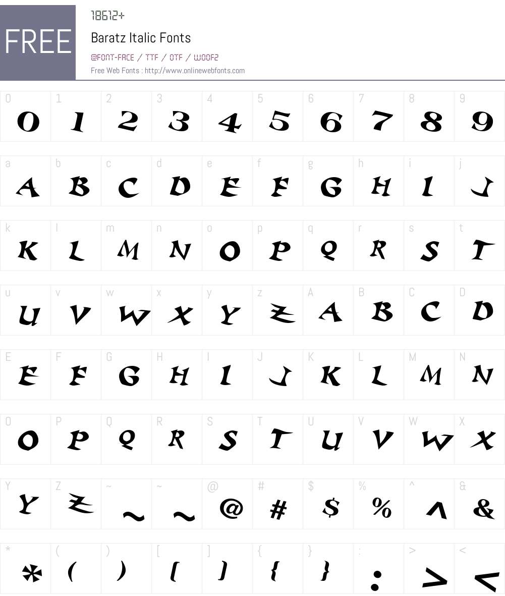Baratz Font Screenshots