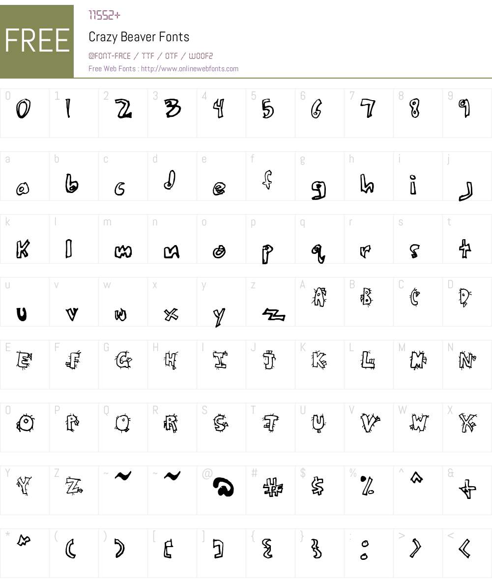 Crazy Beaver Font Screenshots