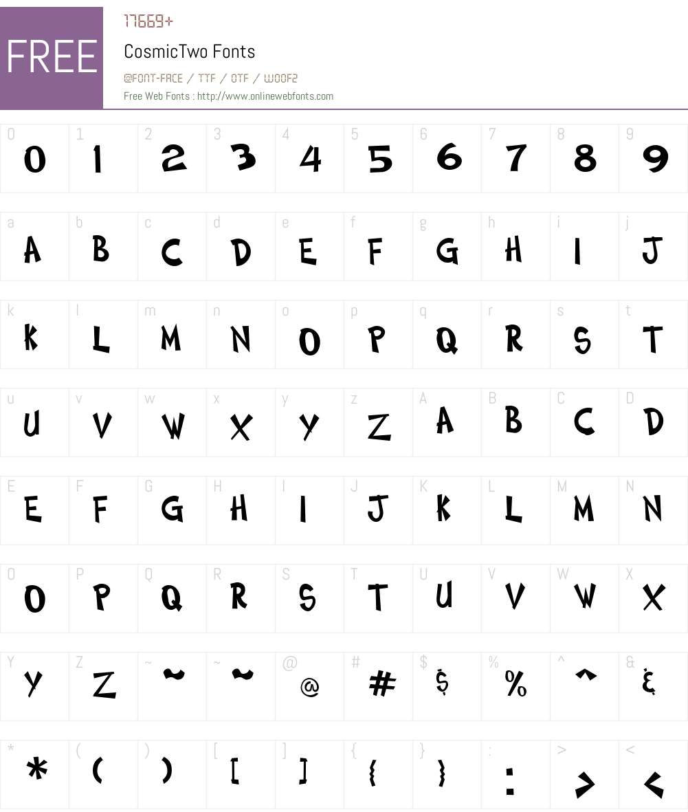 CosmicTwo Font Screenshots