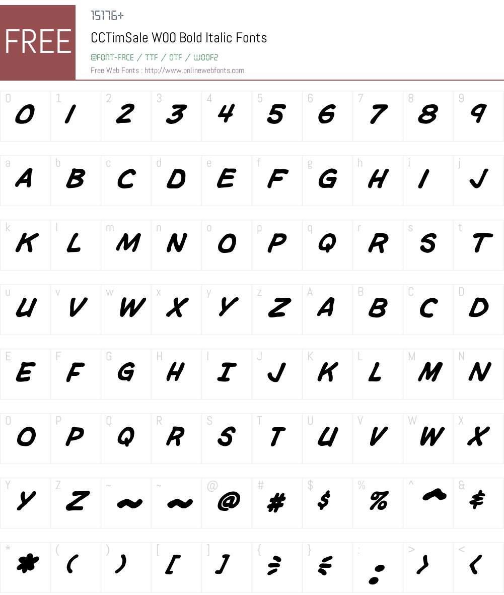 CCTimSaleW00-BoldItalic Font Screenshots