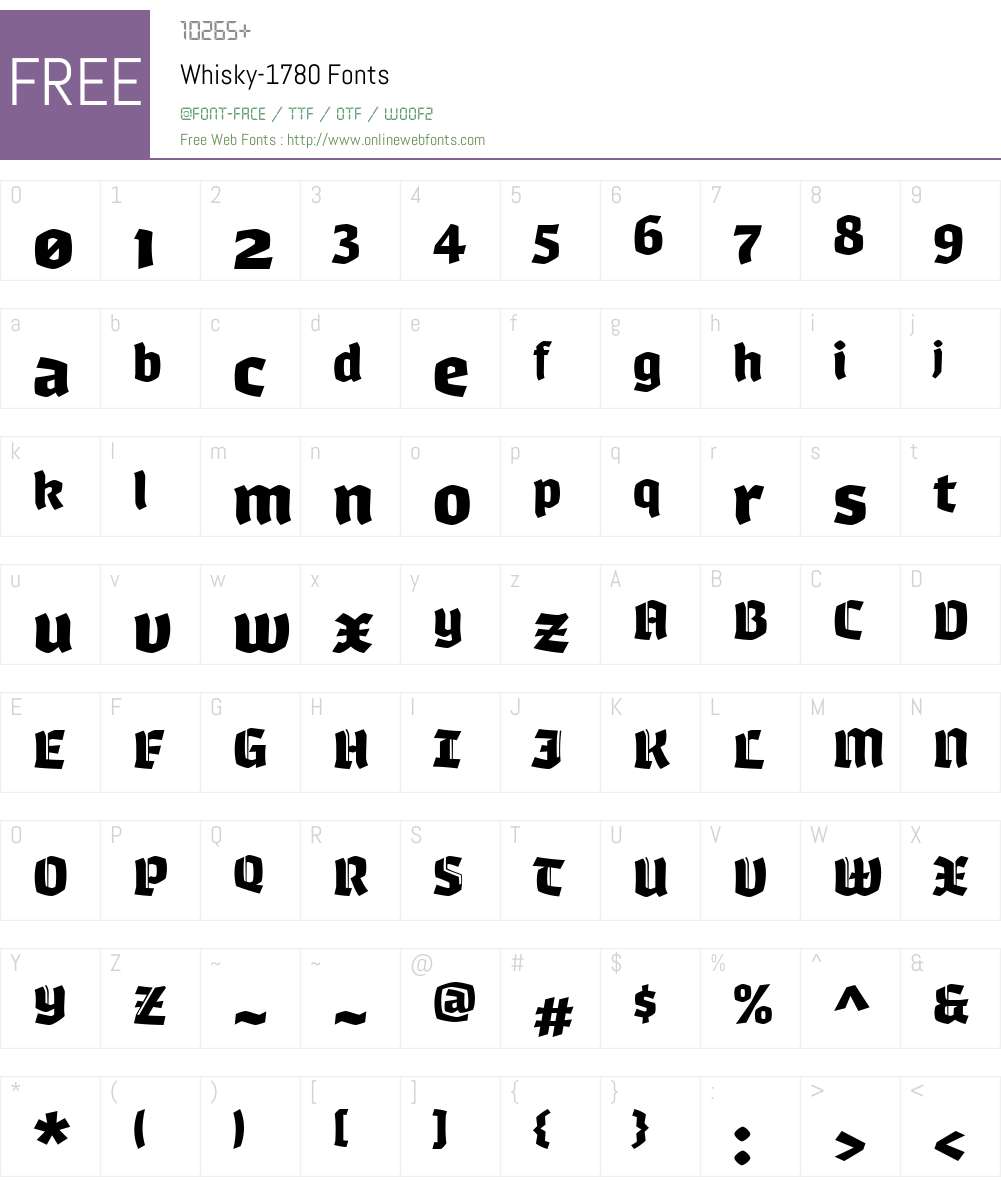 Whisky-1780 Font Screenshots