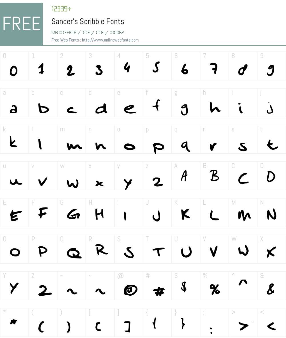 Sander's Scribble Font Screenshots
