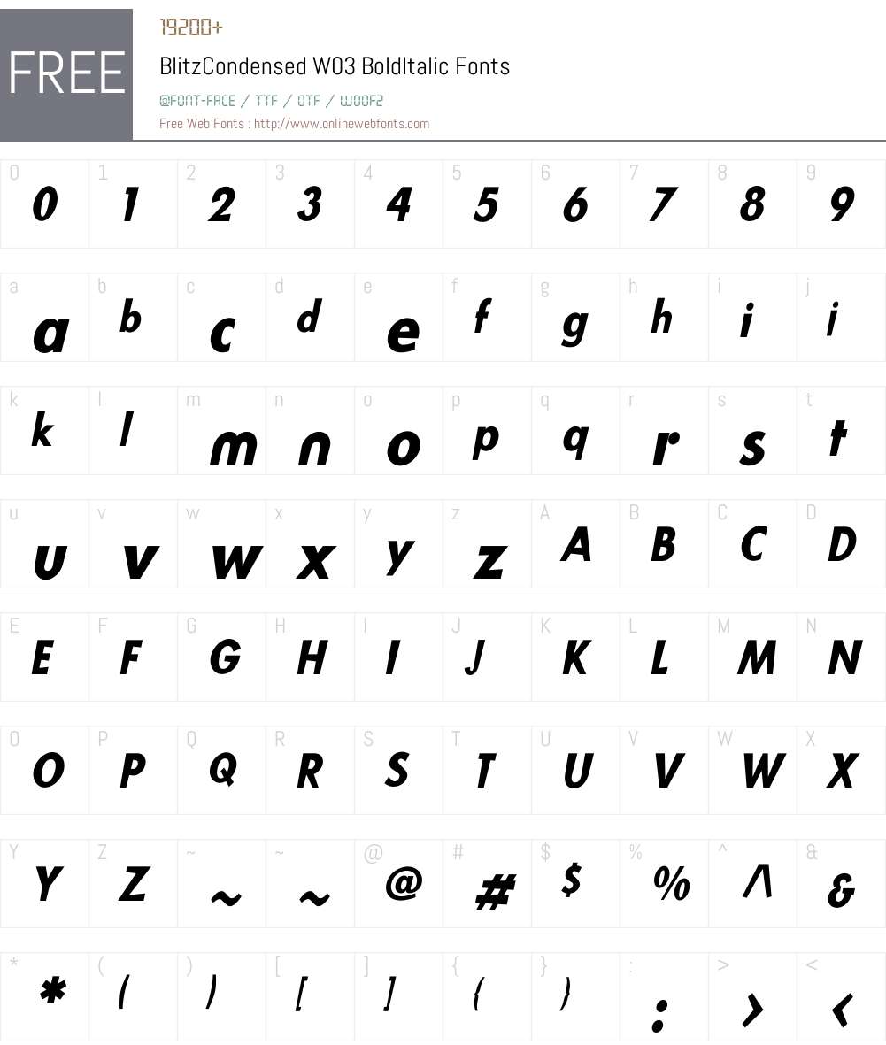 Blitz Condensed Font Screenshots