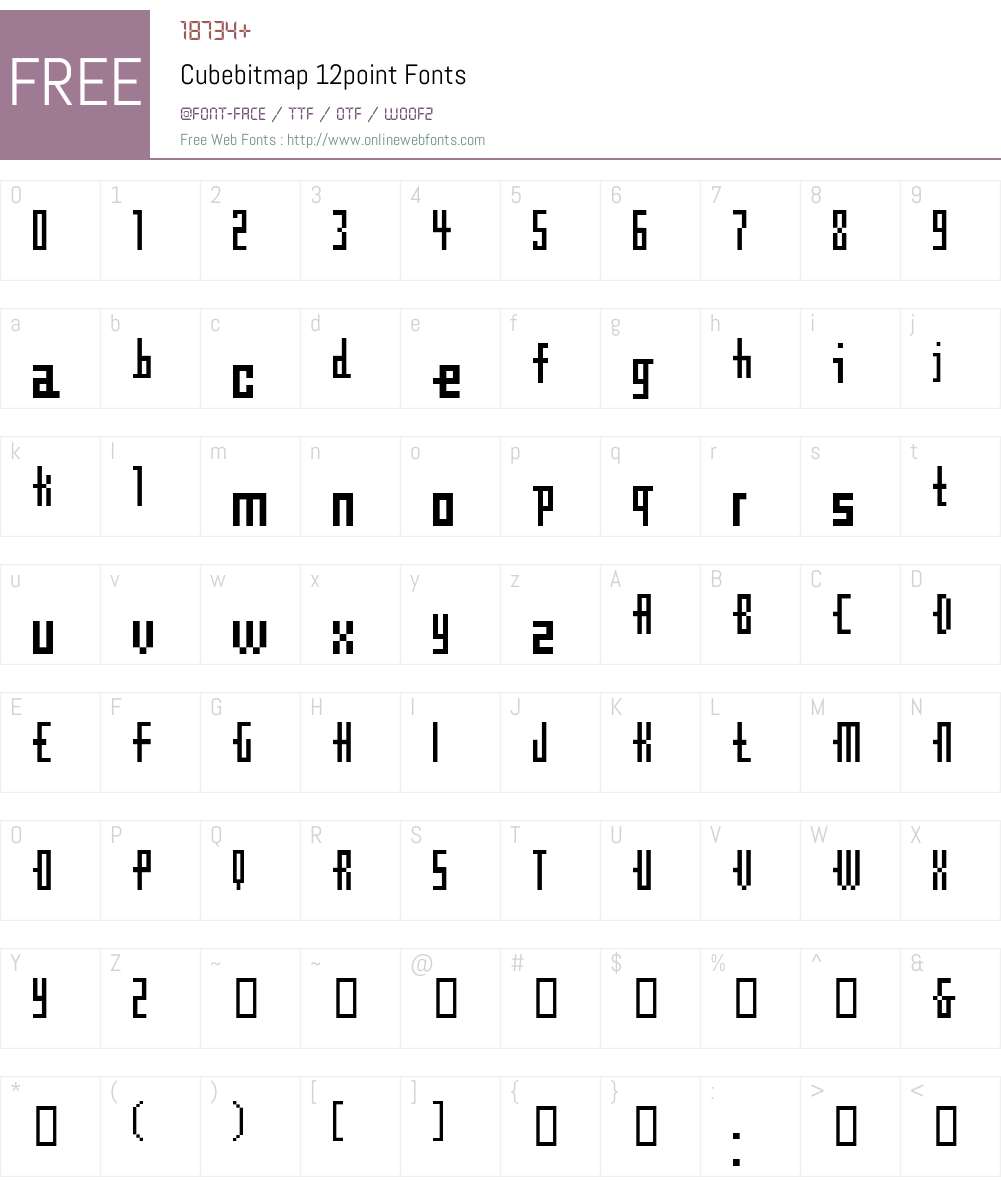 Cubebitmap Font Screenshots