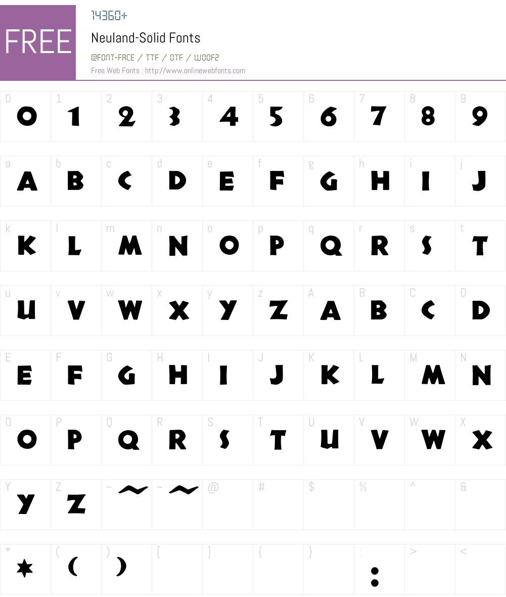 Neuland Font Screenshots