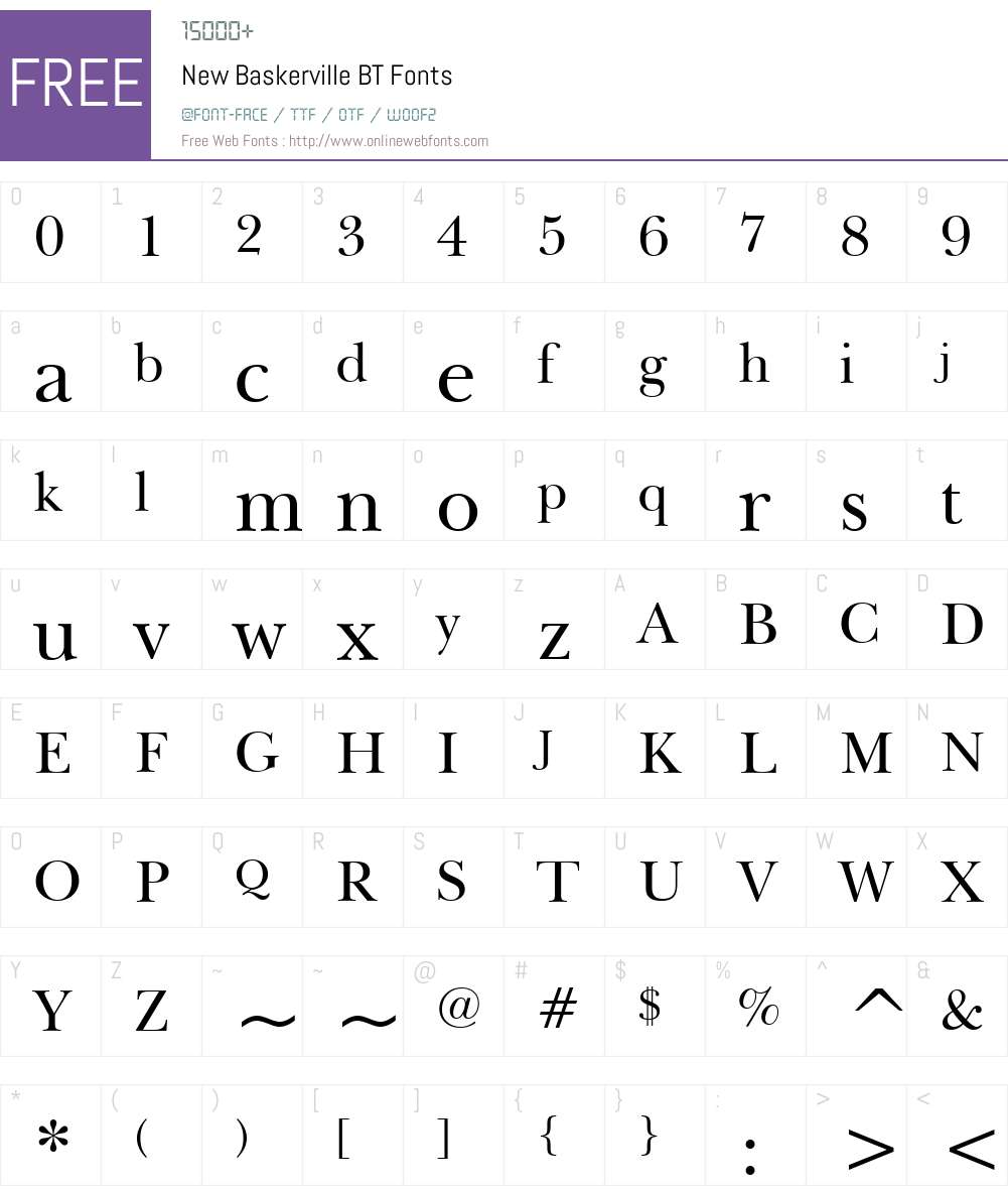 NewBskvll BT Font Screenshots