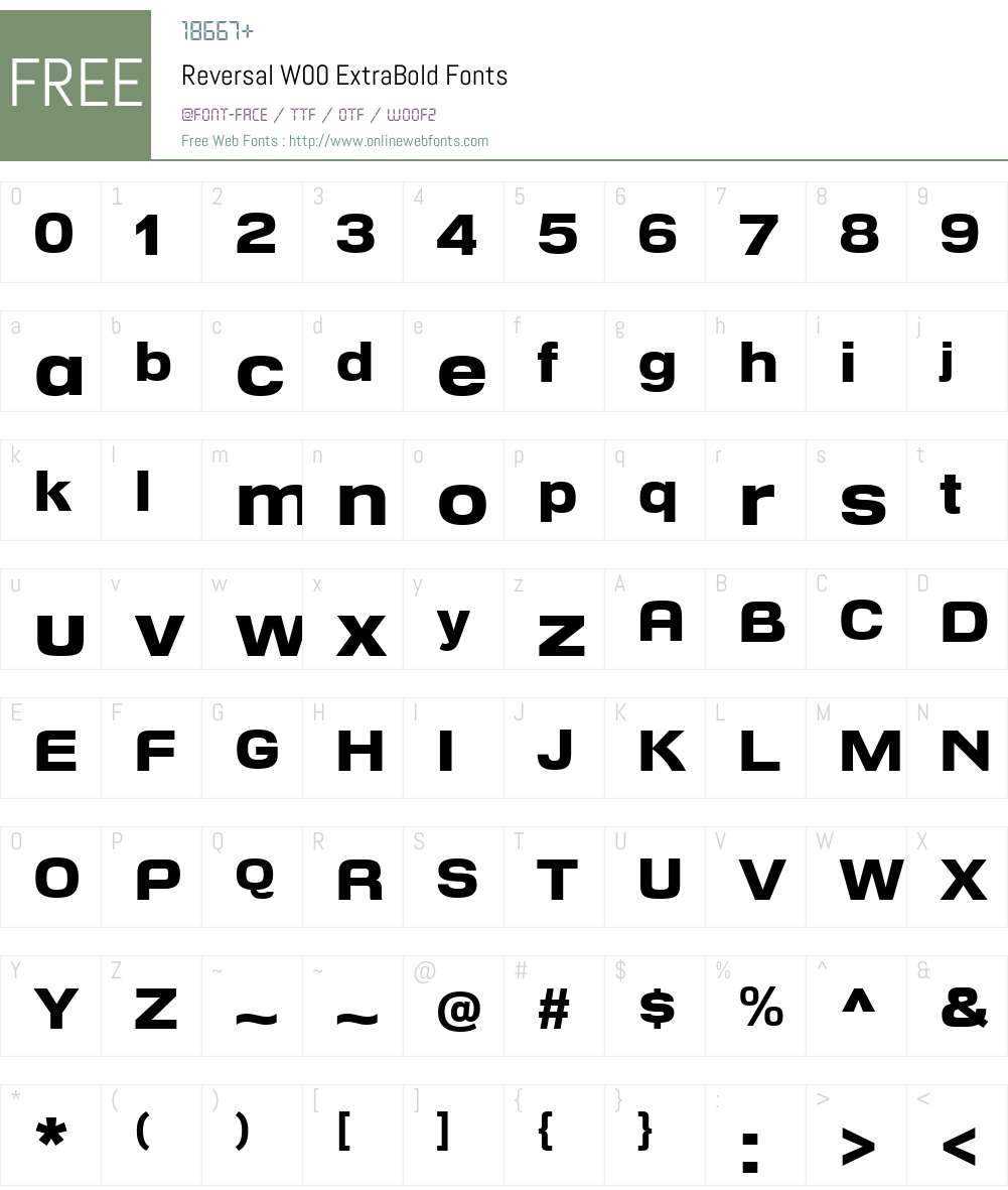 ReversalW00-ExtraBold Font Screenshots