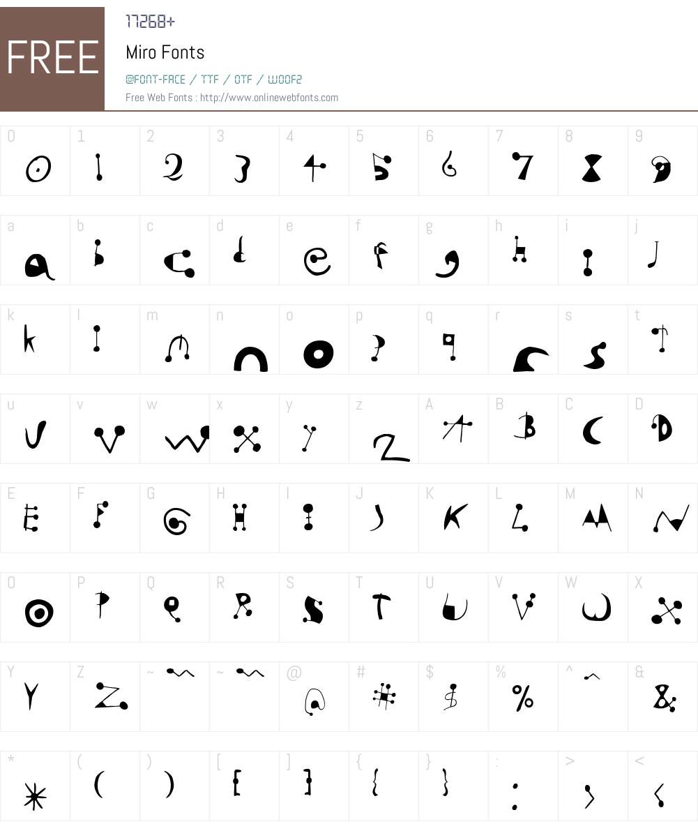 Miro Font Screenshots