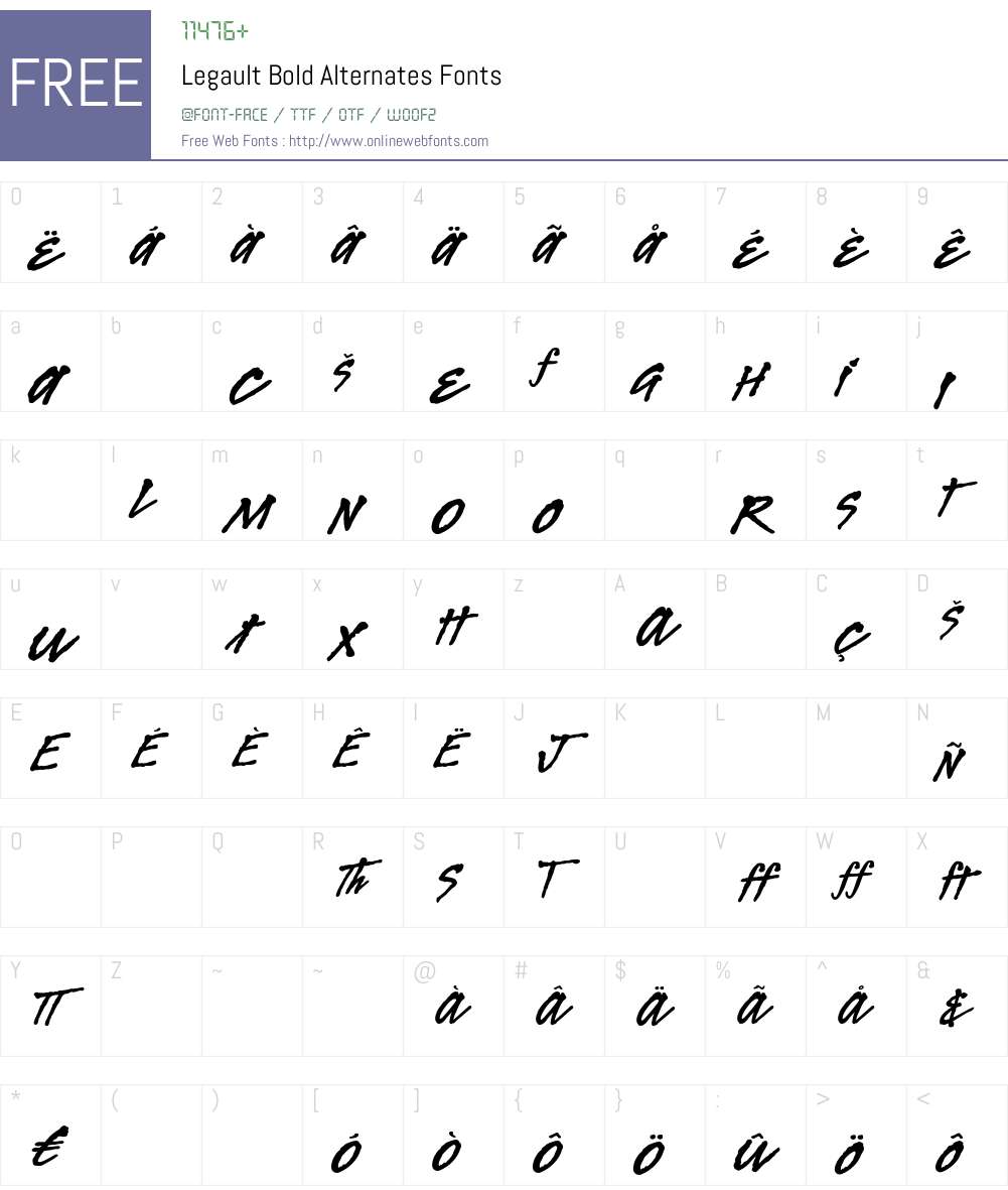 Legault Font Screenshots