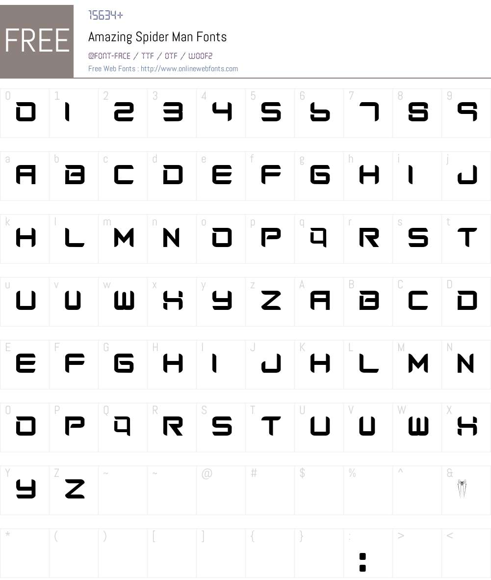 Amazing Spider Man Font Screenshots