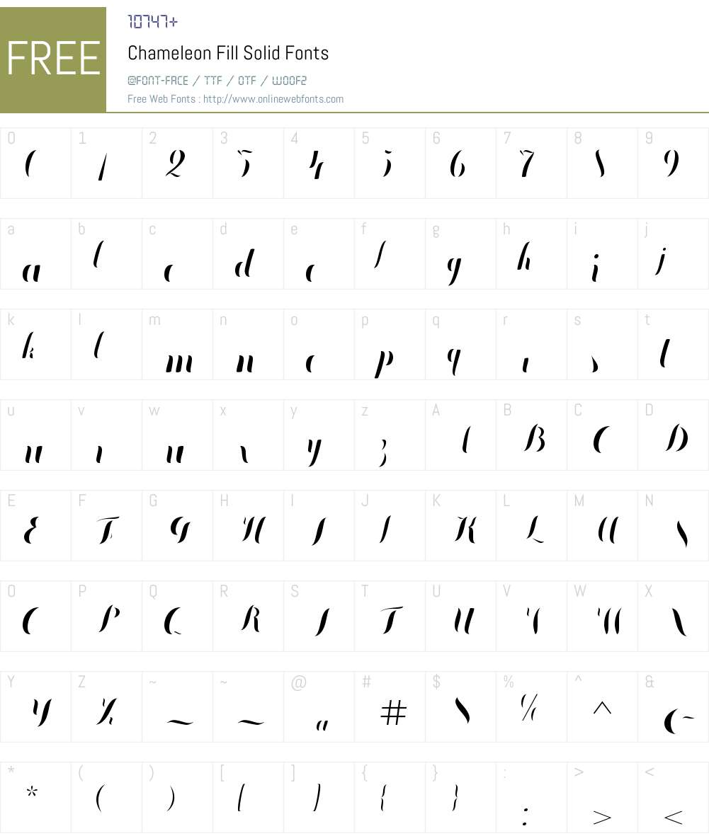 Chameleon Fill Solid Font Screenshots