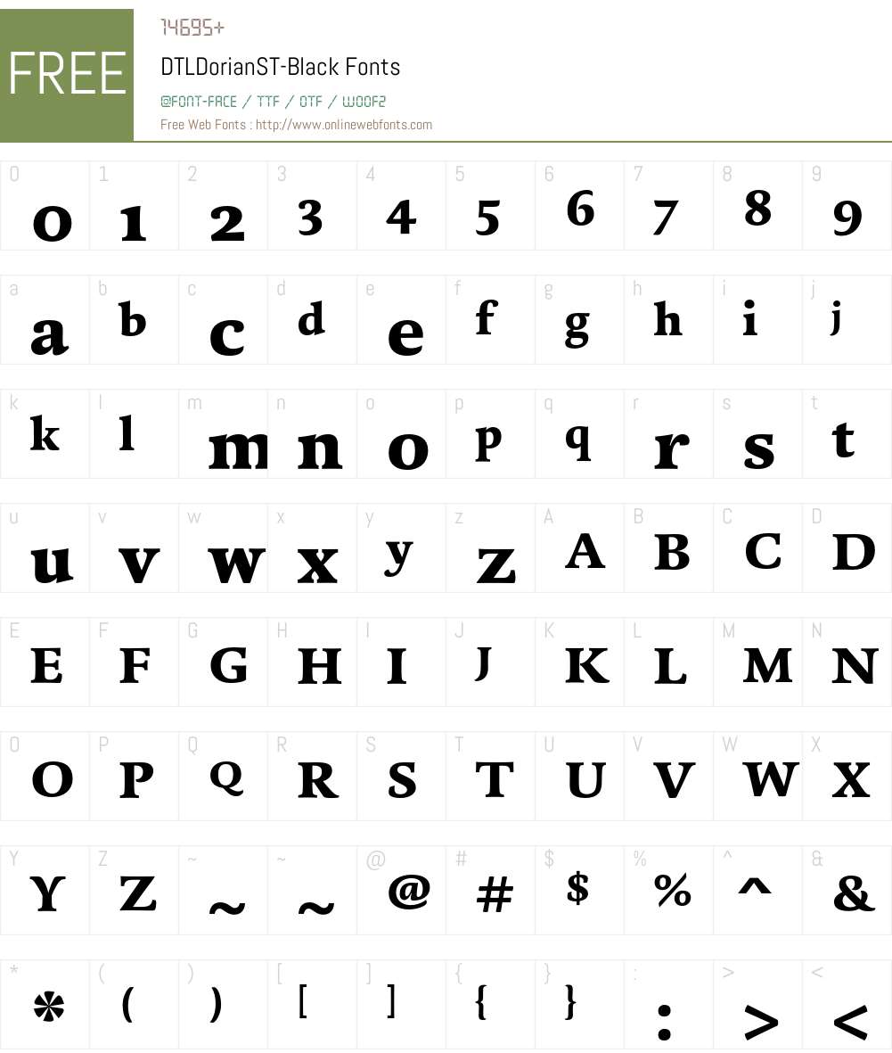 DTLDorianST Font Screenshots