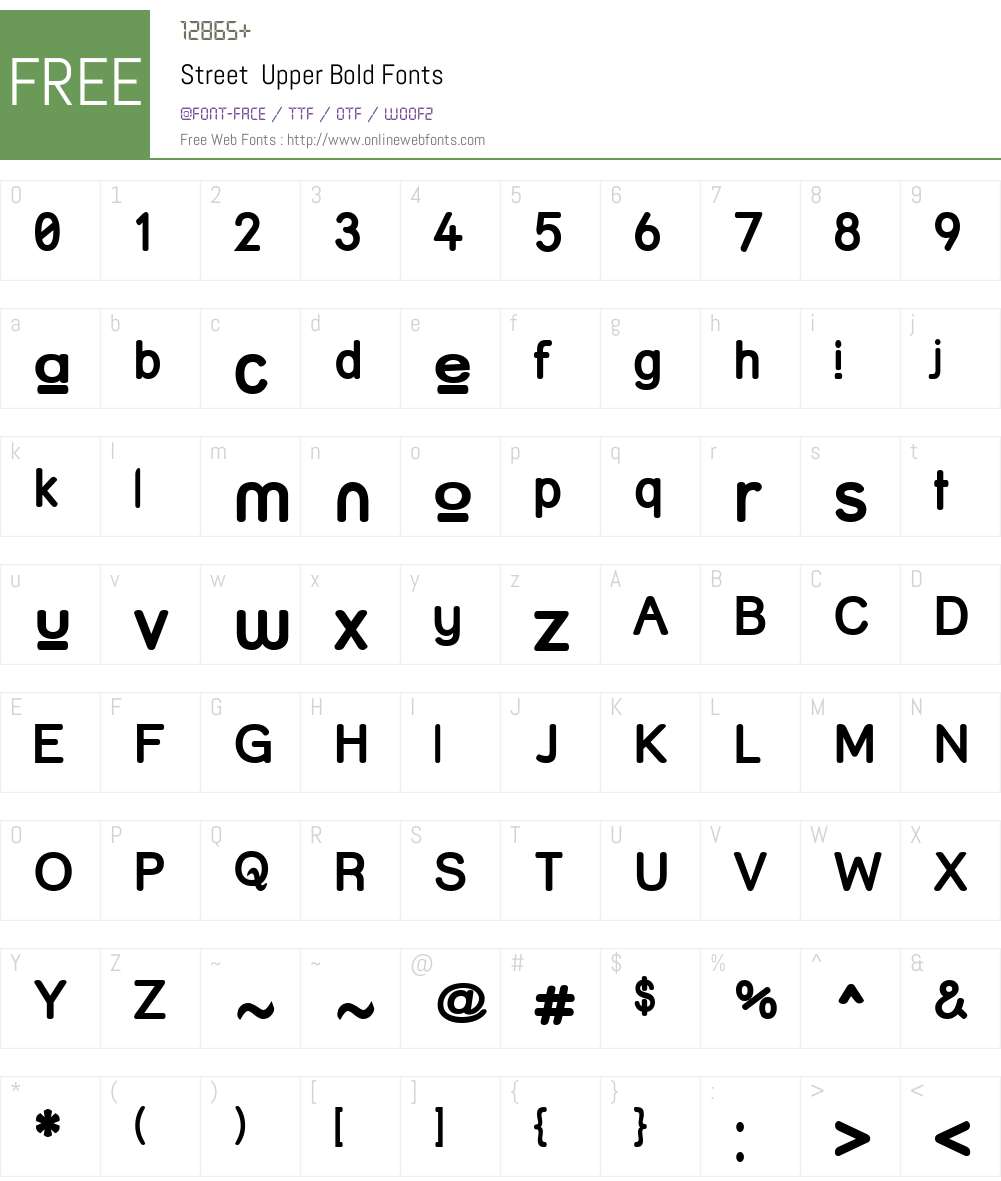 Street Upper Bold Font Screenshots