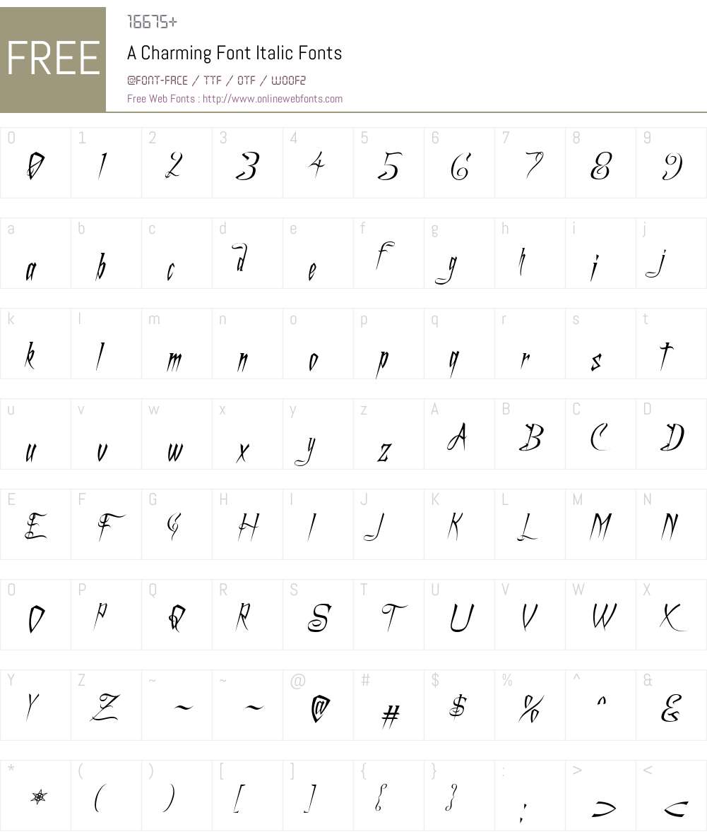 A Charming Font Italic Font Screenshots