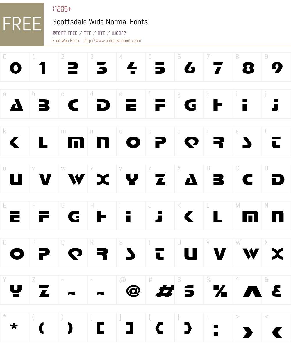 Scottsdale Wide Font Screenshots