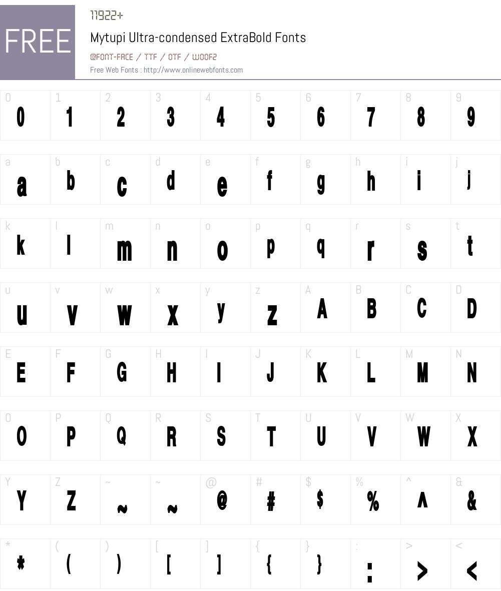 Mytupi Font Screenshots