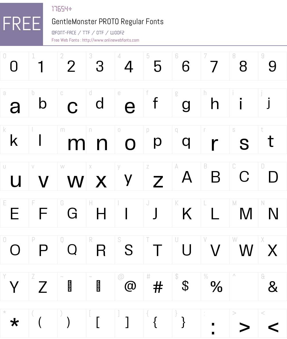 GentleMonster PROTO Font Screenshots