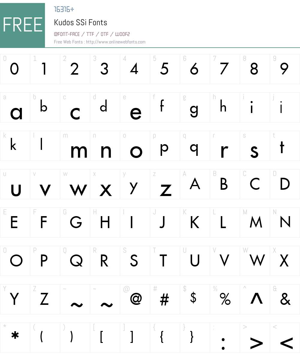 Kudos SSi Font Screenshots