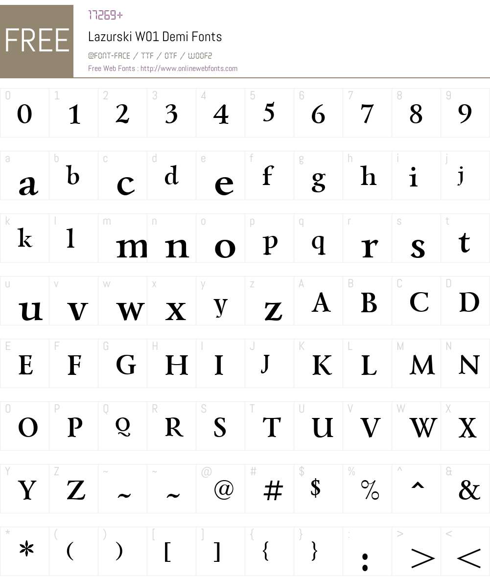 LazurskiW01-Demi Font Screenshots