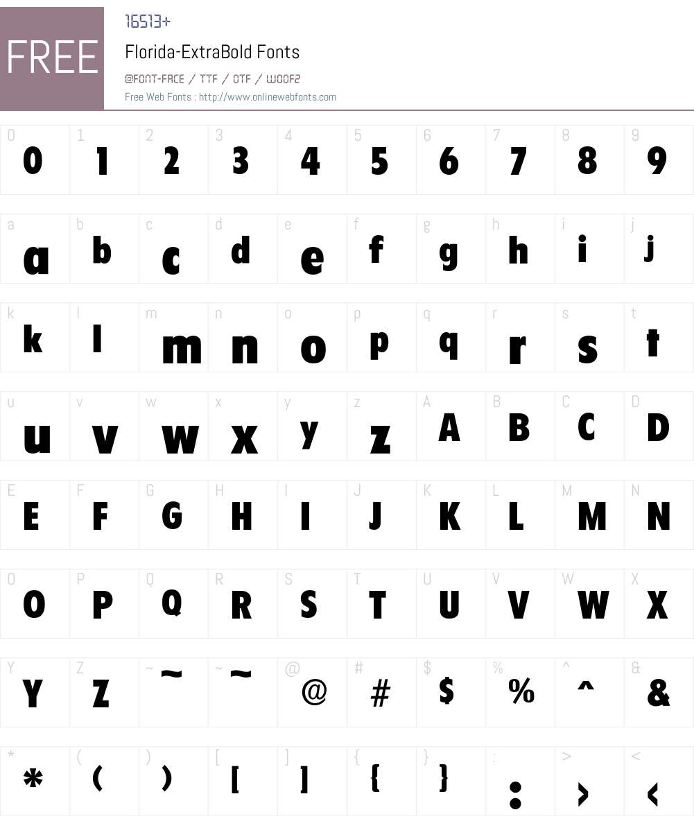 Florida-ExtraBold Font Screenshots