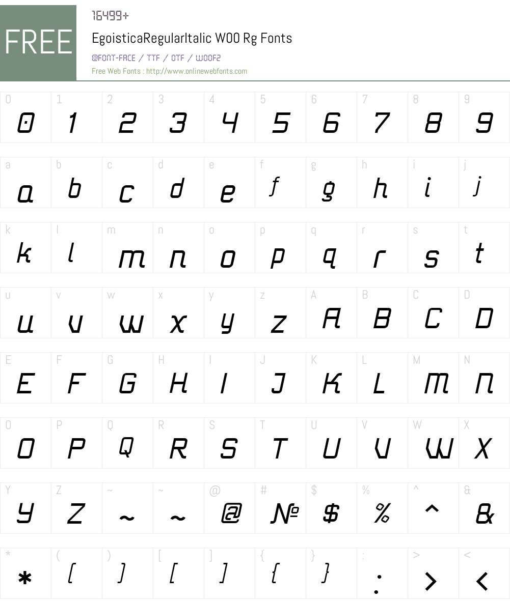 EgoisticaRegularItalicW00 Font Screenshots