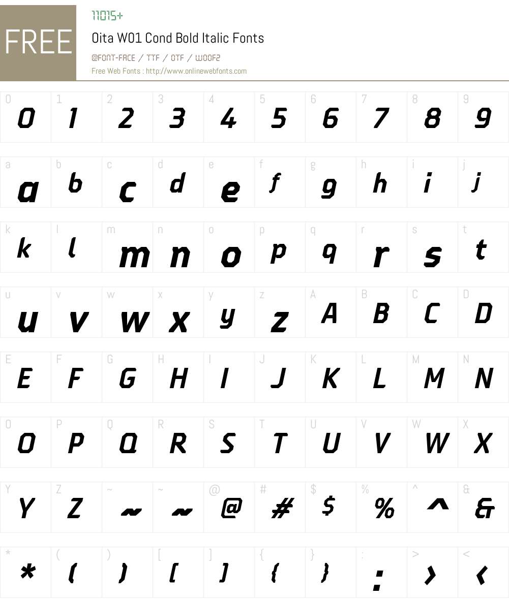OitaW01-CondBoldItalic Font Screenshots